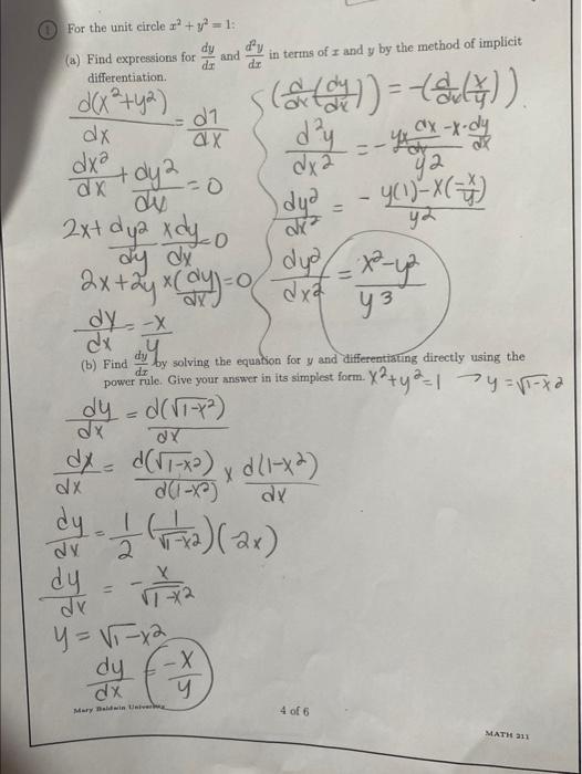 Solved (c) Identify the outside and inside functions of y in | Chegg.com