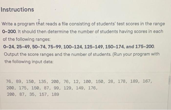 Solved Instructions Write a program that reads a file | Chegg.com