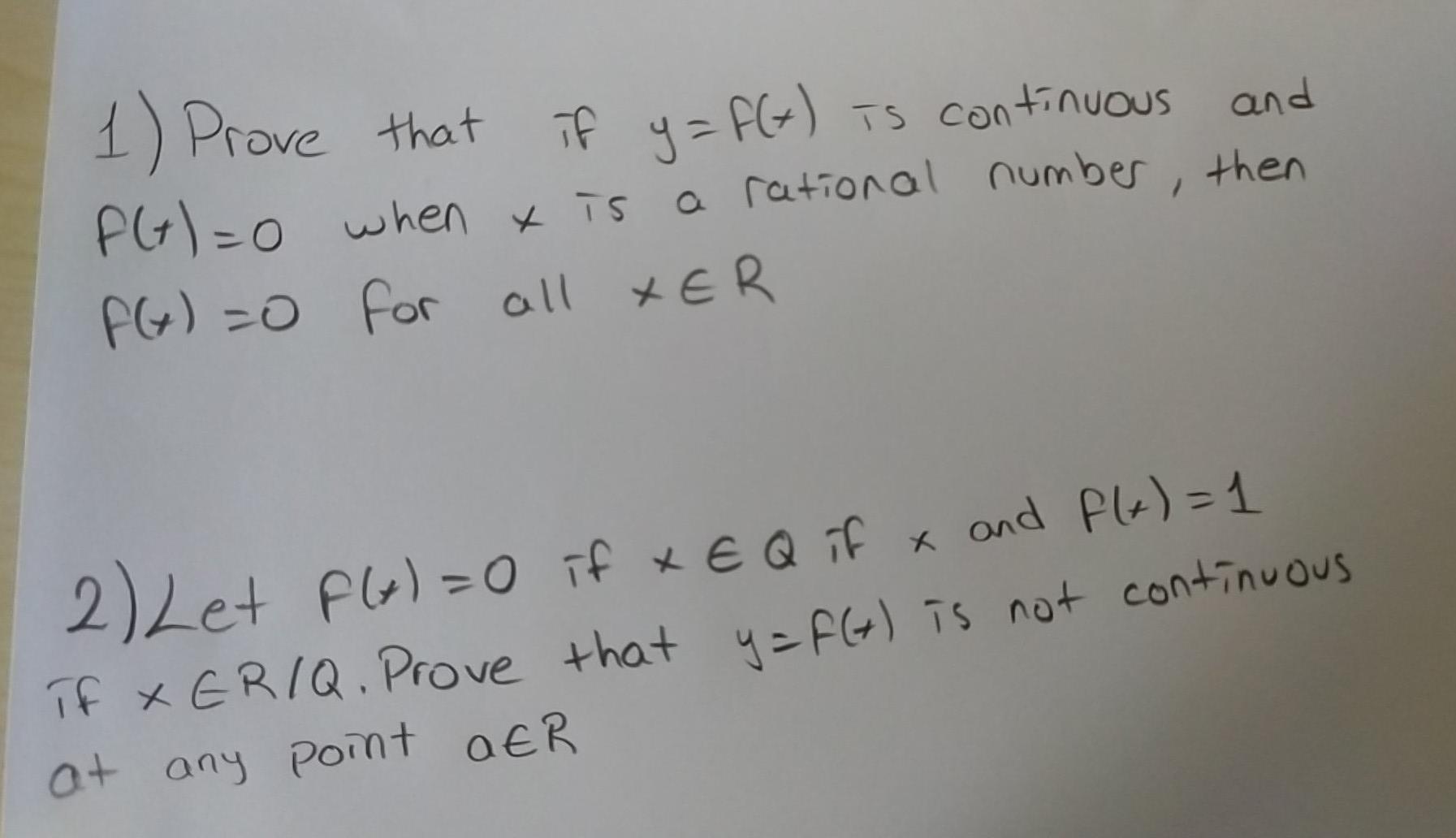 Solved If Xeriq Prove That Y F Is Not Continuous If Y Chegg Com