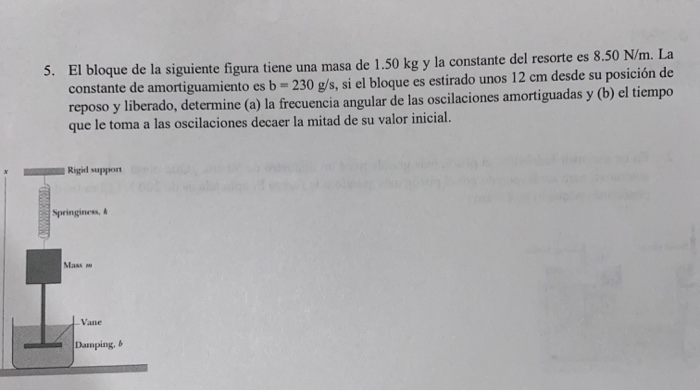 Solved 5. El Bloque De La Siguiente Figura Tiene Una Masa De | Chegg.com