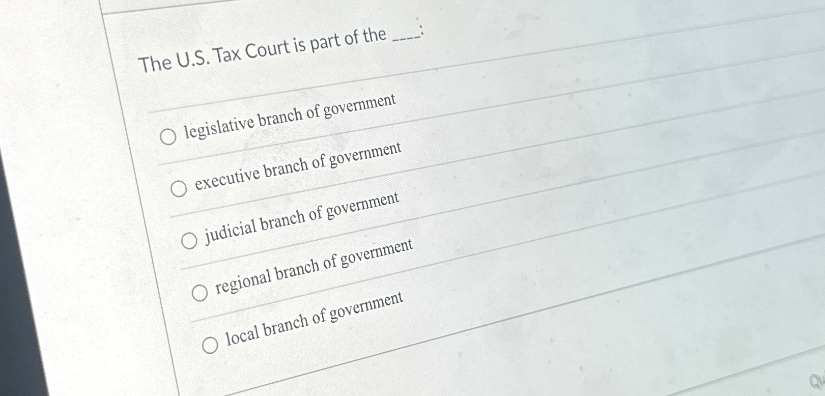 Court is part of which branch of outlet government