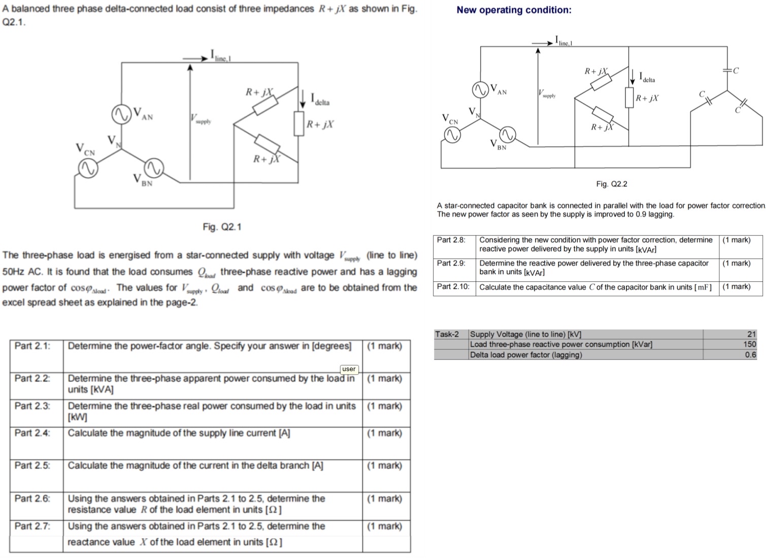 Solved A balanced three phase delta-connected load consist | Chegg.com