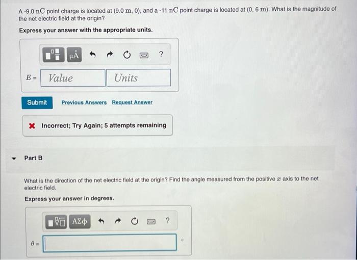 Solved A-9.0 nC point charge is located at (9.0 m, 0), and a | Chegg.com