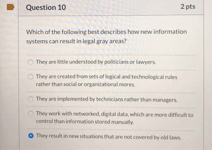 Solved Question 10 2 pts Which of the following best | Chegg.com