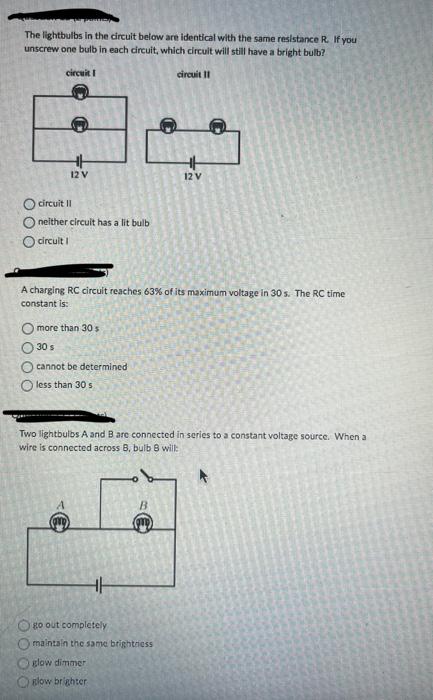 Solved The lightbulbs in the circuit below are identical | Chegg.com