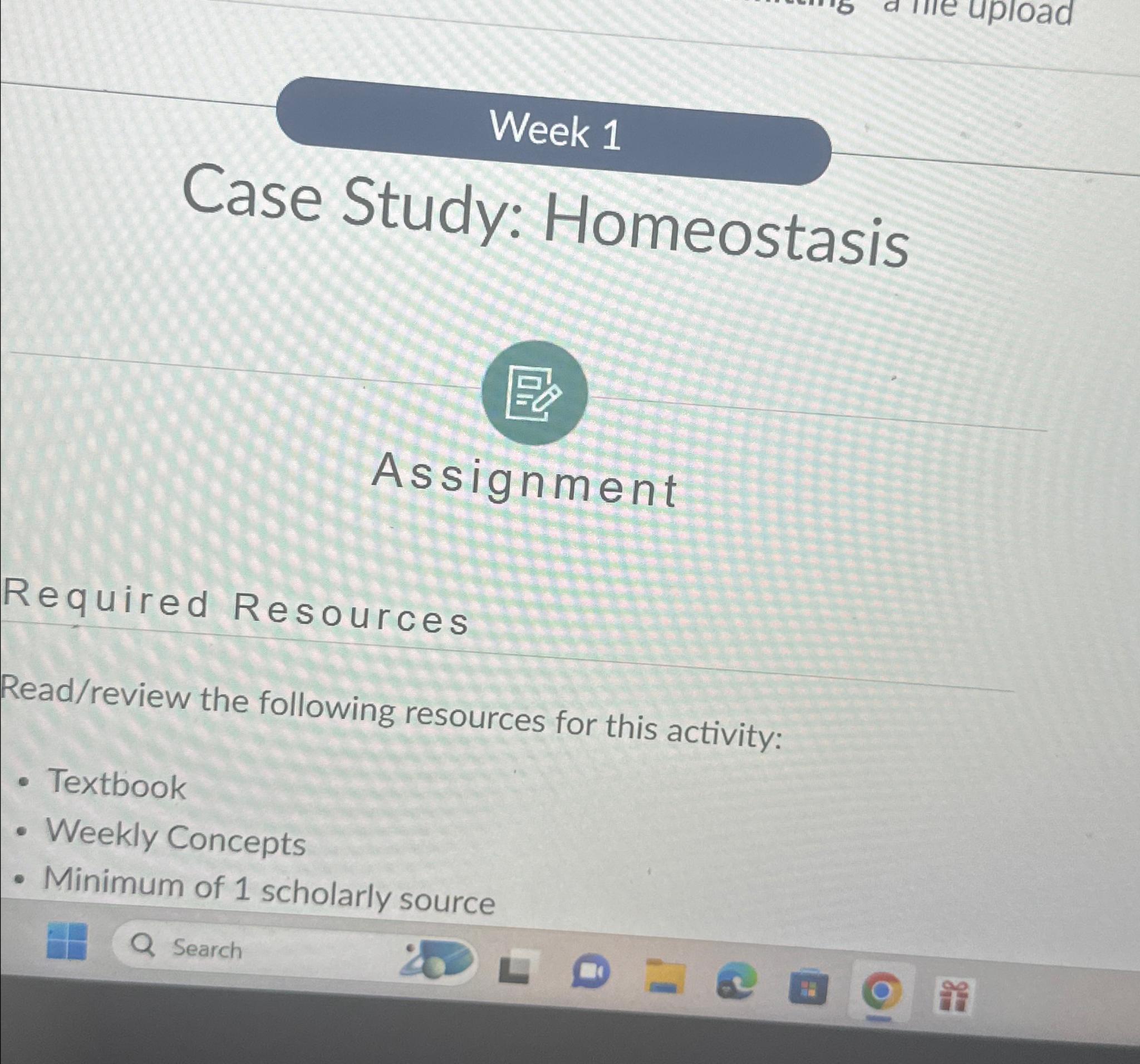 week 1 case study homeostasis