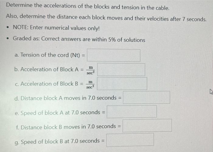 Solved B The Blocks Are Released From Rest The Incline-block | Chegg.com