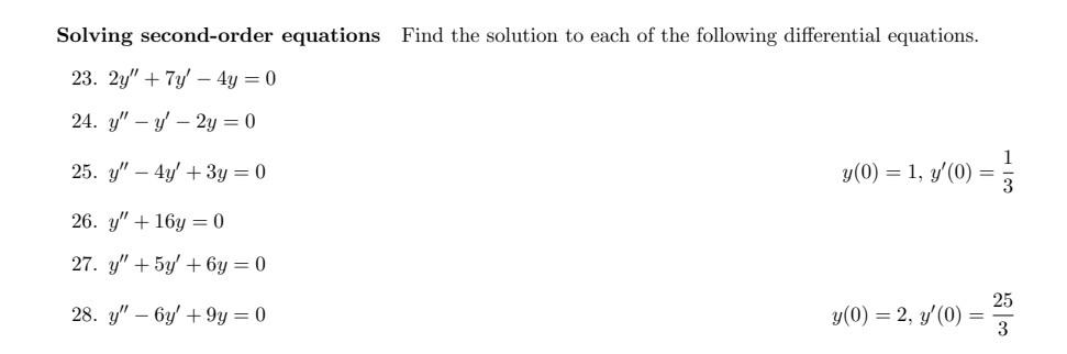 Solved Solving Second-order Equations Find The Solution To | Chegg.com