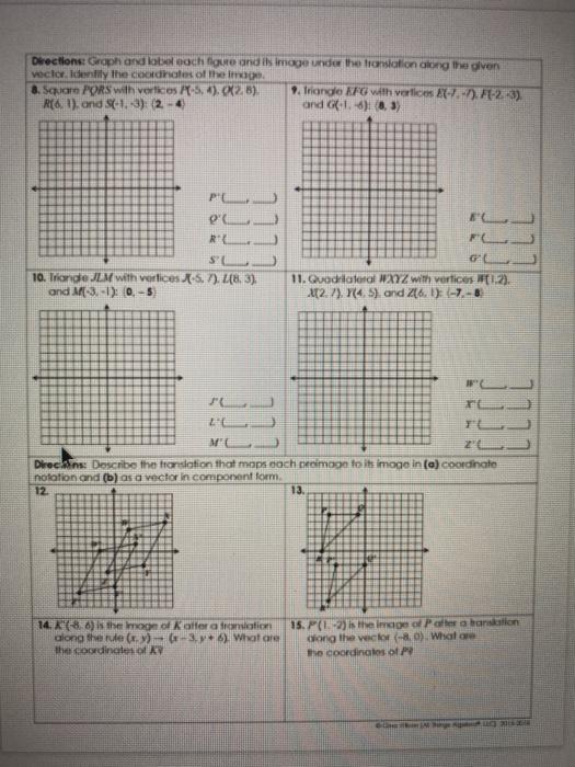 unit 9 transformations homework 1 reflections answers