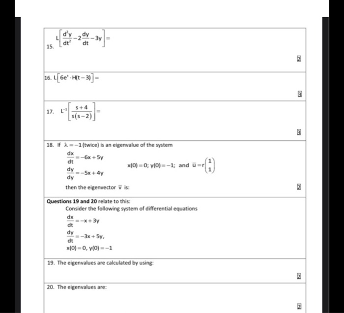 Solved D Y Dt Dy 34 Dt 15 Nj 16 Lc6e H 3 3 4 1 Chegg Com