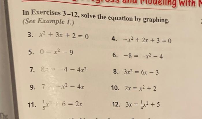 Solved In Exercises 3-12, solve the equation by graphing. | Chegg.com