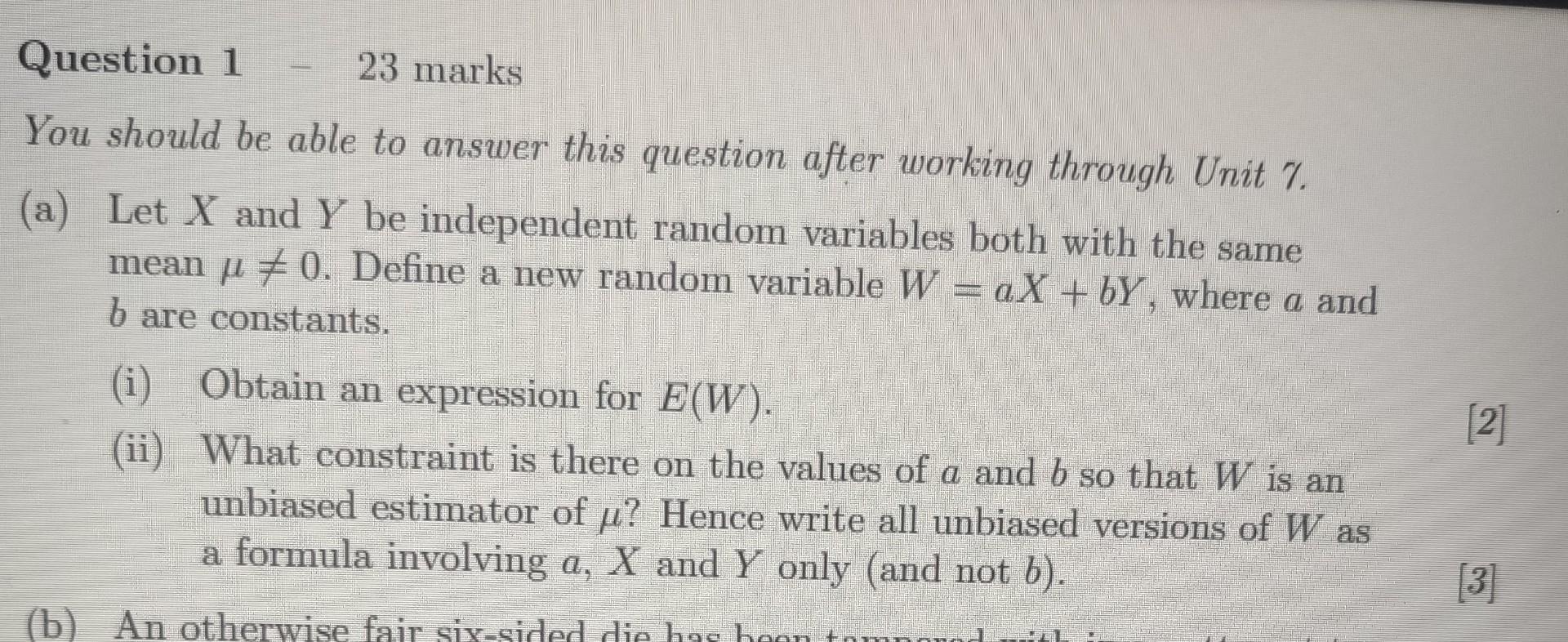 Solved Question 1 - 23 marks You should be able to answer | Chegg.com