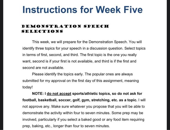 demostration speech topics
