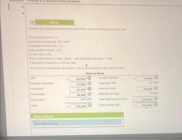 Solved Complete The Balance Sheet And Sales Information | Chegg.com