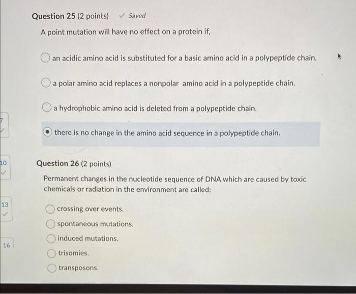 Solved ho 13 16 Question 25 (2 points) Saved A point | Chegg.com