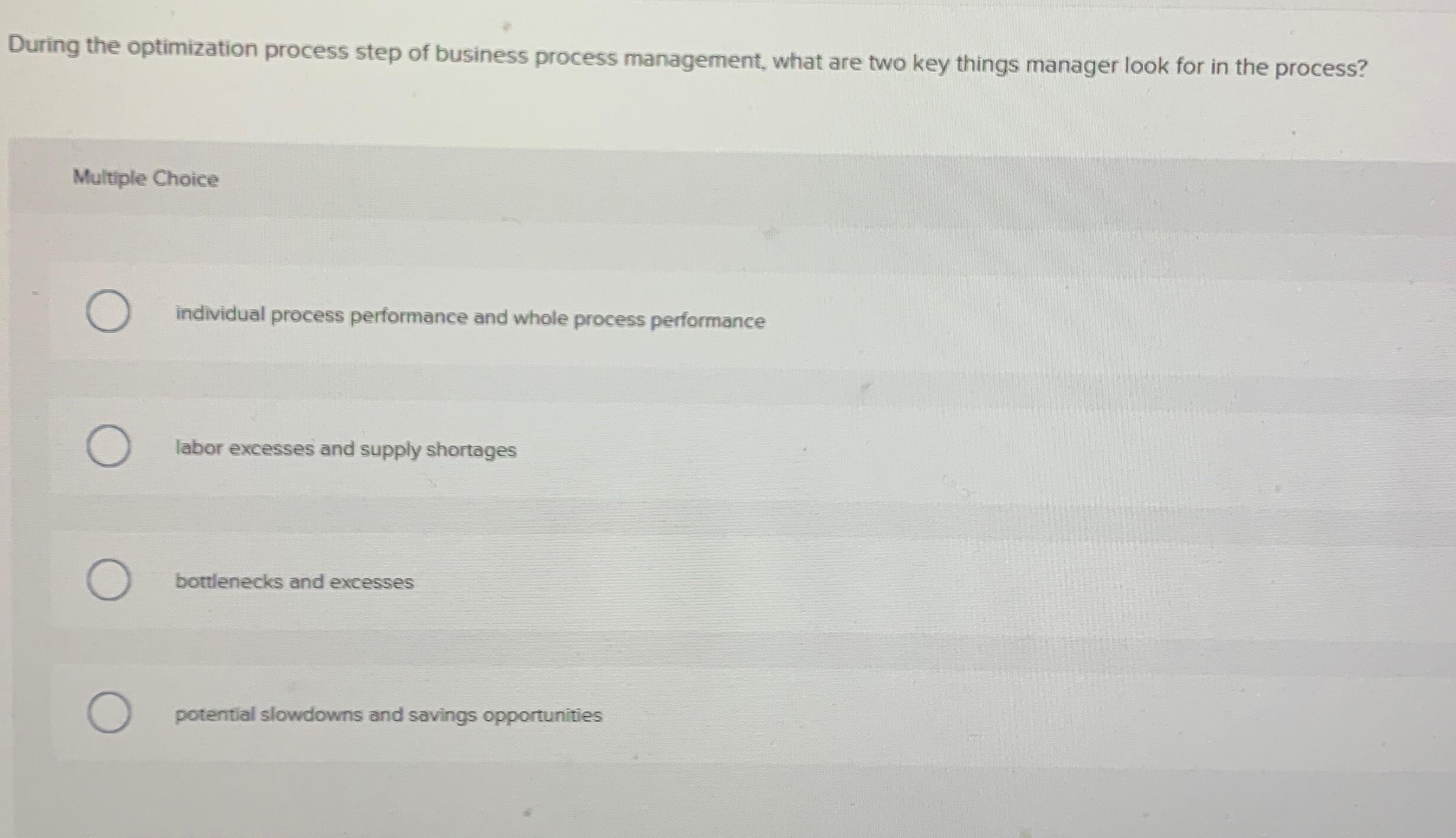 Solved During the optimization process step of business | Chegg.com