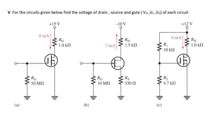 Solved V For the circuits given below find the voltage of | Chegg.com