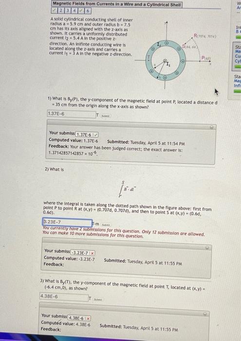 Solved Magnetic Fields from Currents in a Wire and a | Chegg.com