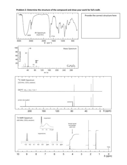 Solved Problem 1: Determine The Structure Of The Compound | Chegg.com