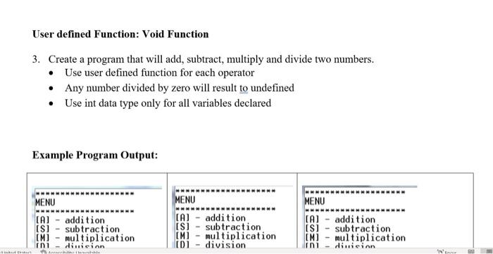 Solved User defined Function: Return Value 4. Create a | Chegg.com