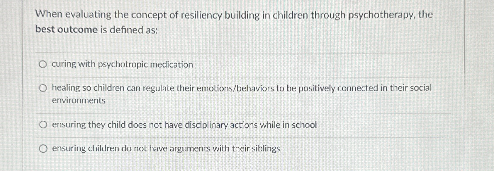 Solved When evaluating the concept of resiliency building in | Chegg.com