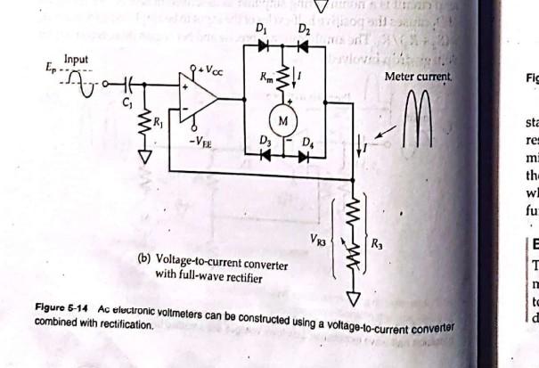 Solved The full-wave rectifier voltmeter circuit in Fig. | Chegg.com