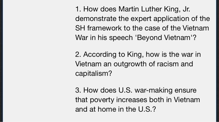 1. How does Martin Luther King, Jr. demonstrate the | Chegg.com