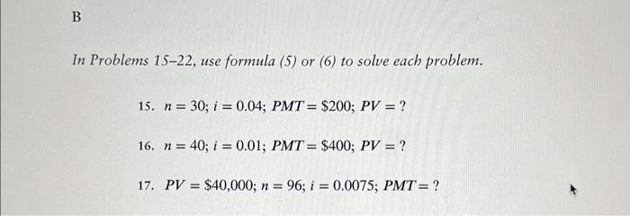 Solved In Problems 15-22, use formula (5) or (6) to solve | Chegg.com