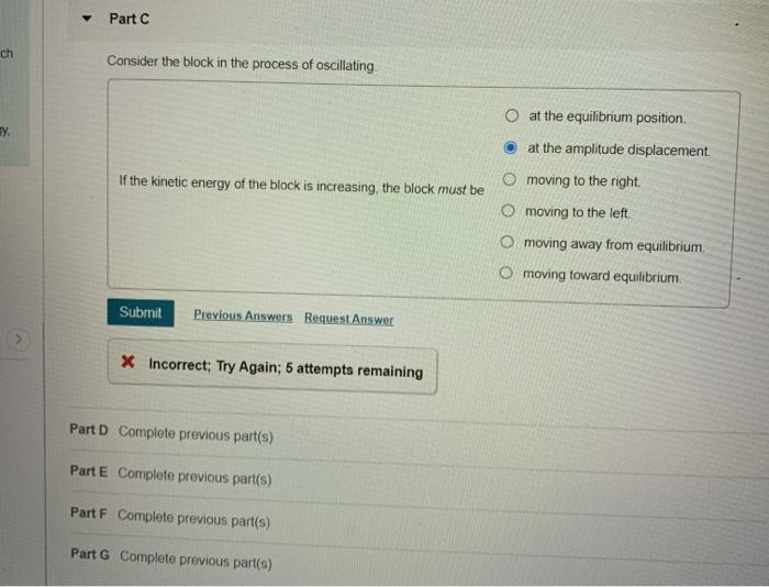 Solved Part C ch Consider the block in the process of | Chegg.com