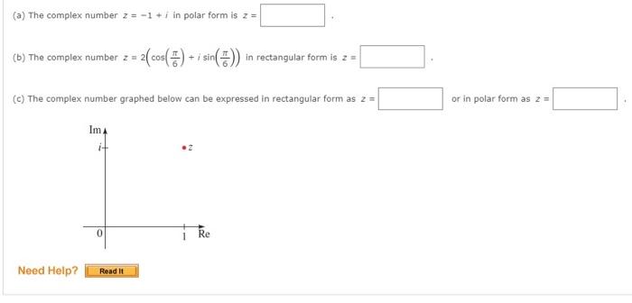 complex number z polar form