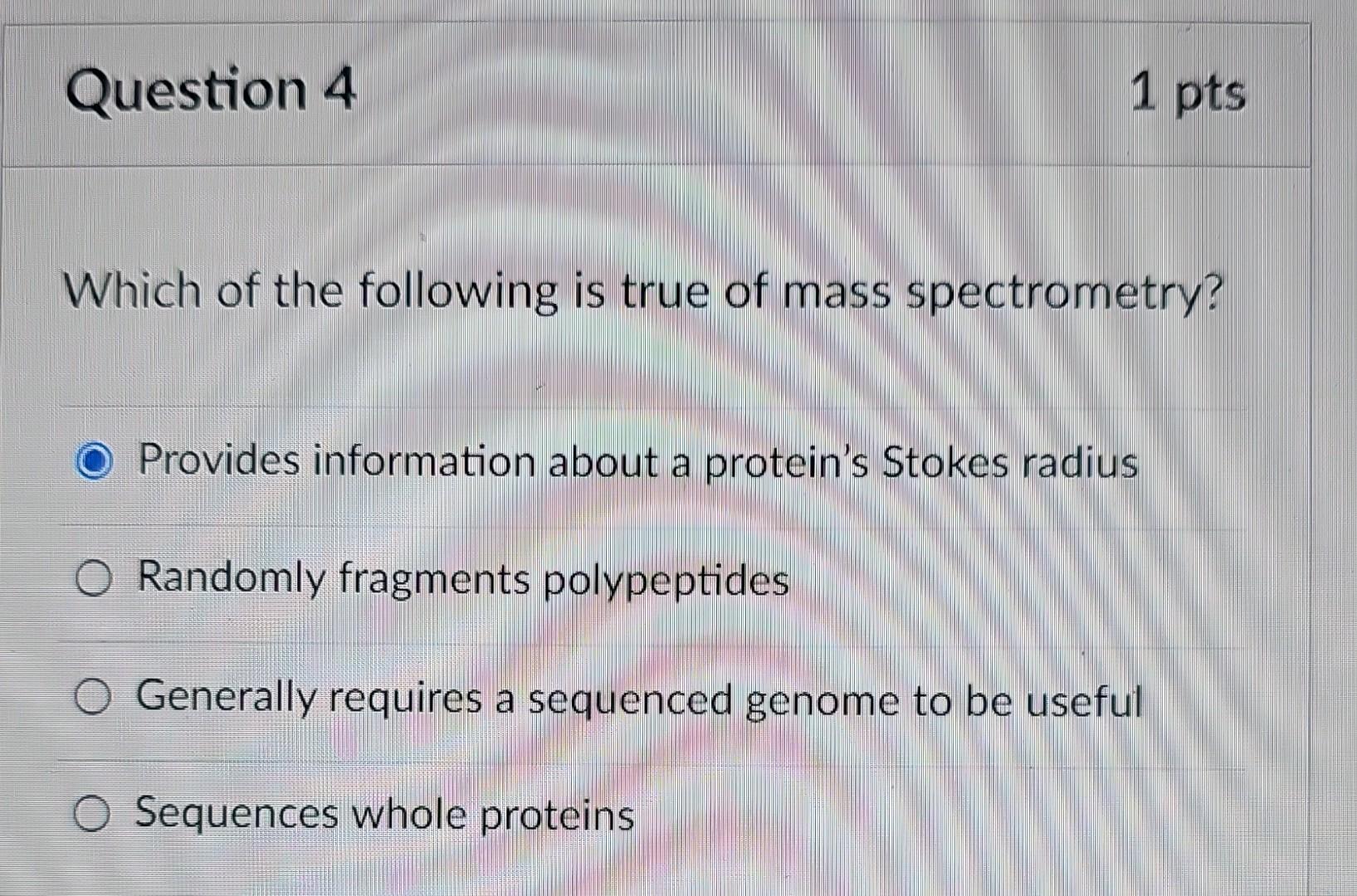 Solved Which Of The Following Is True Of Mass Spectrometry? | Chegg.com