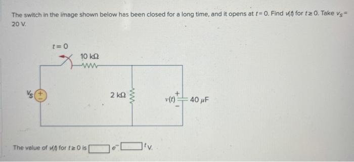 Solved The switch in the image shown below has been closed | Chegg.com