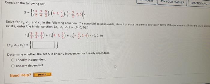 Solved Consider the following set. | Chegg.com