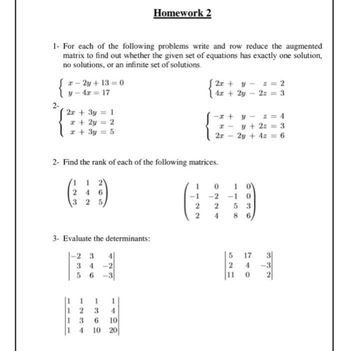 Solved Homework 2 1- For Each Of The Following Problems | Chegg.com