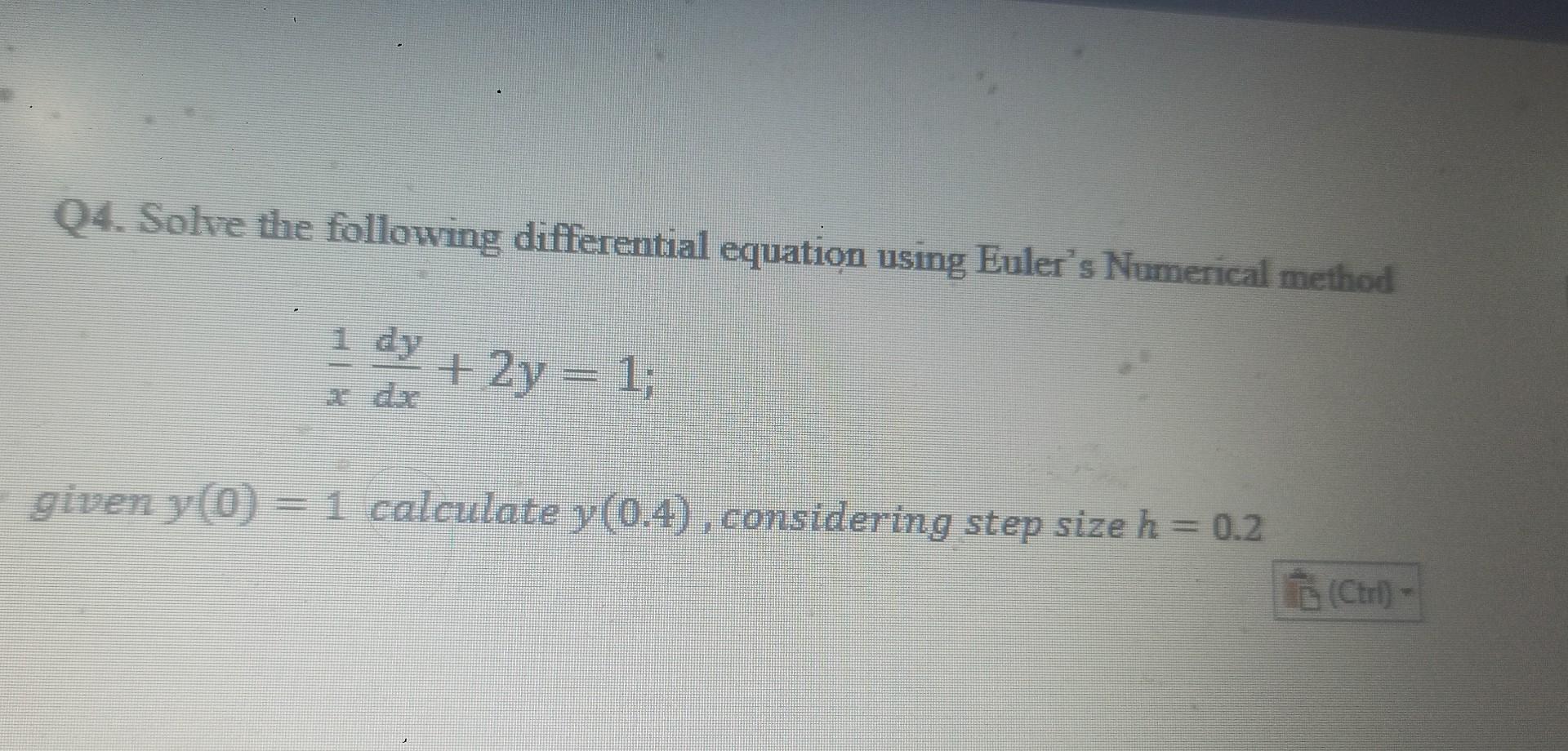 Solved Solve The Following Differential Equation Using | Chegg.com