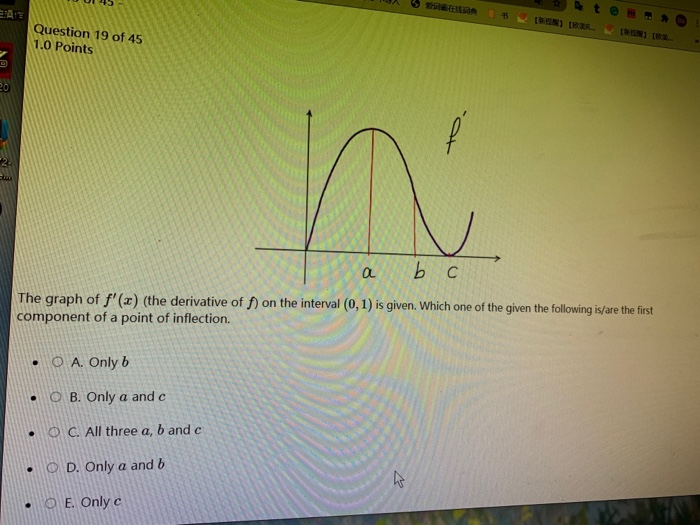 Solved Question 19 of 45 1.0 Points 20 to 2. w N a b c The | Chegg.com