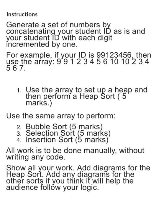 Solved Instructions Generate a set of numbers by | Chegg.com