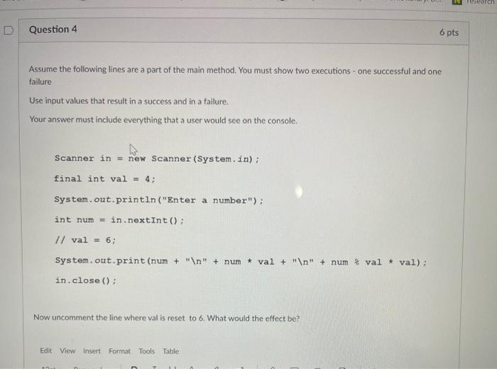 Solved Assume the following lines are a part of the main | Chegg.com