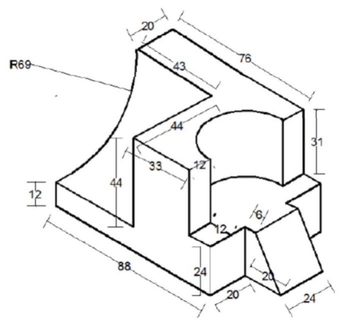 Solved 1:Draw three views (Front view, top view and right | Chegg.com