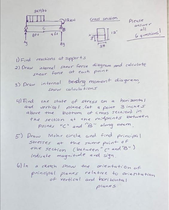 Solved 4) Find the state of stress on a horizontal and | Chegg.com