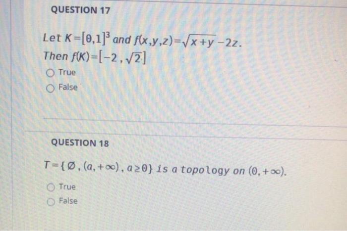 Solved Question 17 Let K 0 1 And F X Y Z X Y 22 Then Chegg Com