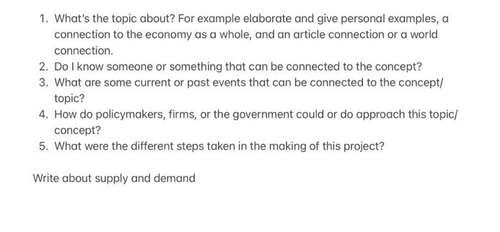 Solved 1. What's the topic about? For example elaborate and | Chegg.com