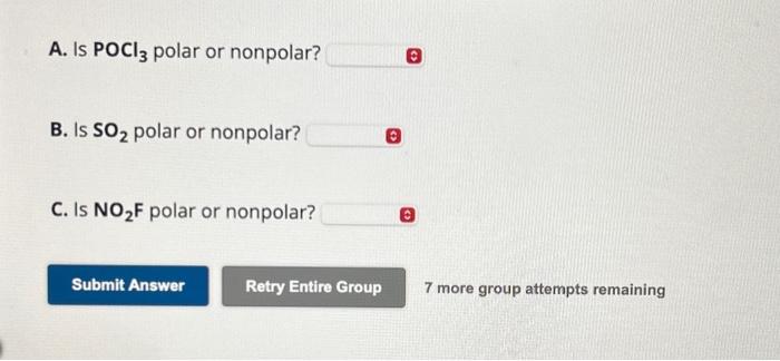Solved A. Is POCl3 polar or nonpolar? B. Is SO2 polar or | Chegg.com