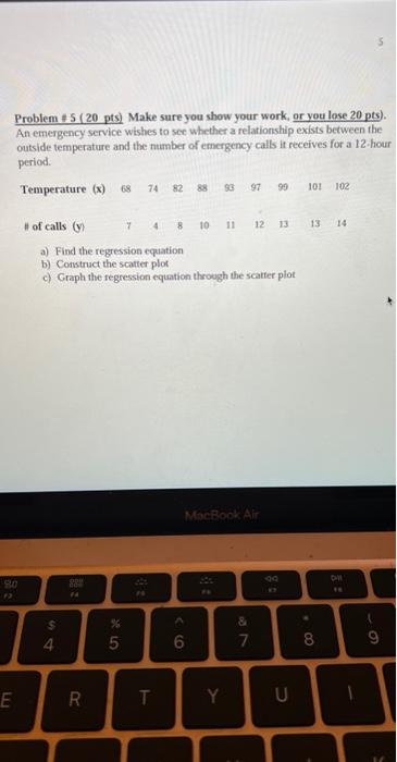 Problem is (20pts) Make sure you show your work, or | Chegg.com