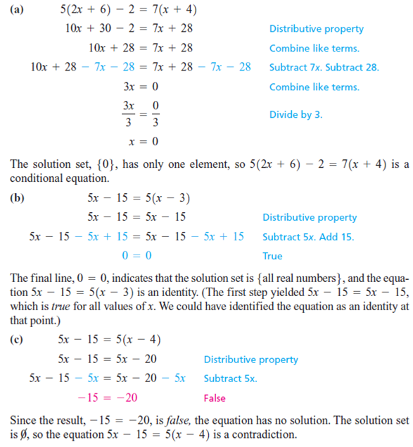 Solved: Solve each equation, and check your solution. If applic ...