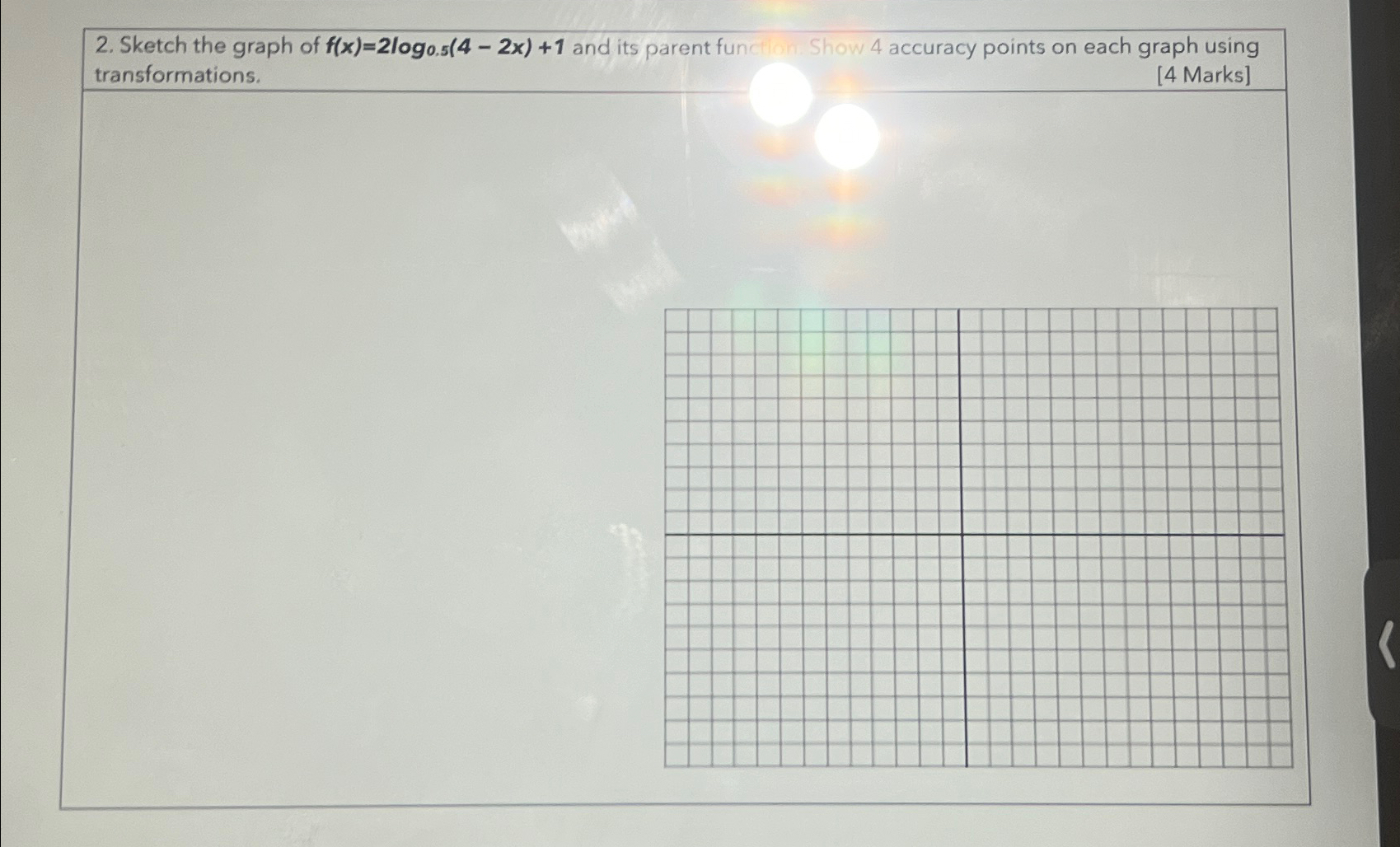 Solved Sketch The Graph Of F x 2log0 5 4 2x 1 and Its Chegg