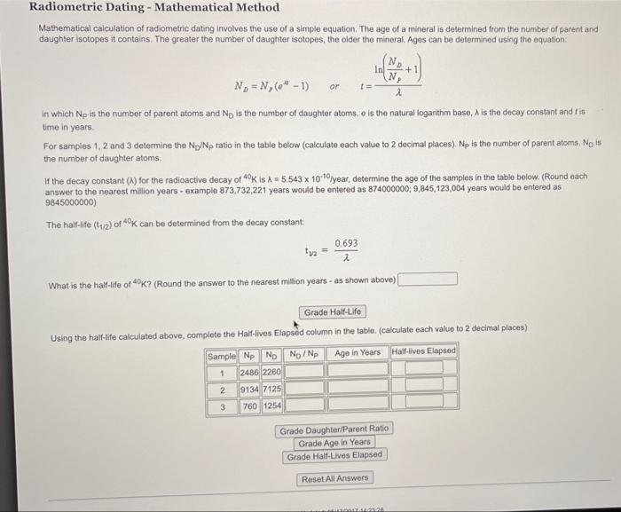 solved-radiometric-dating-graphical-method-the-purpose-of-chegg