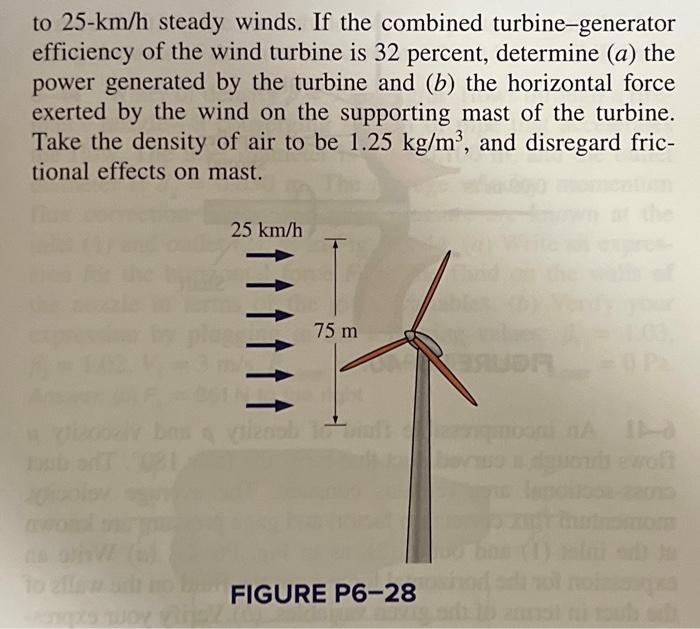 Solved 6-28 Commercially Available Large Wind Turbines Have | Chegg.com