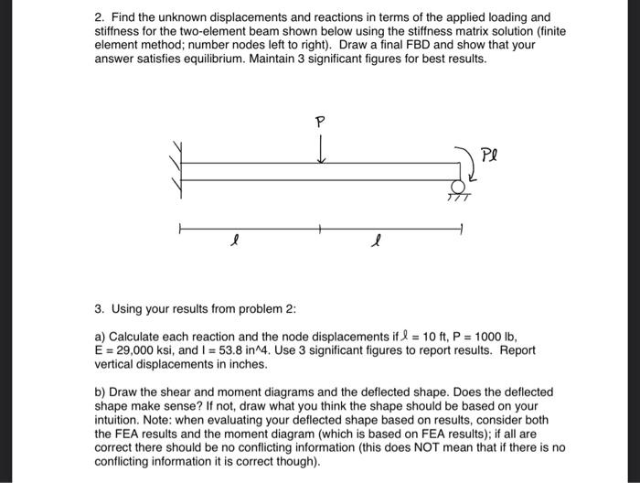 HW 5: FEA Use these results to start problem 3 3. | Chegg.com