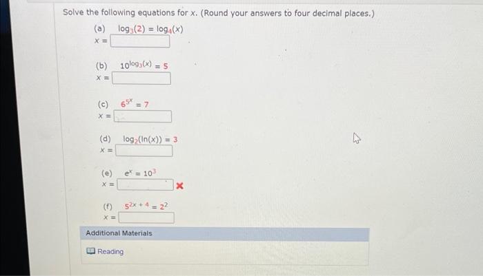 Solved Solve the following equations for us. (Round your | Chegg.com